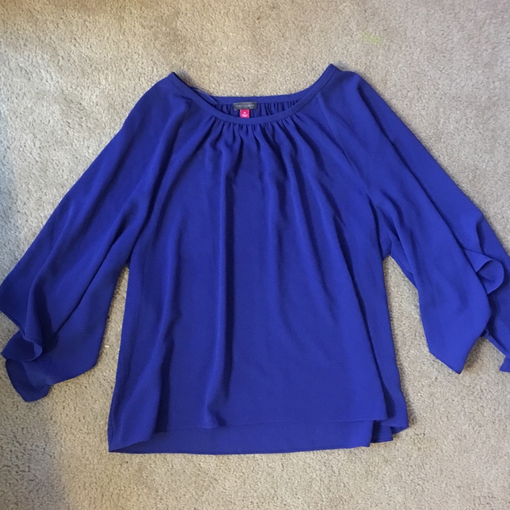 XL Vincent Camuto Royal Blue Waterfall Blouse